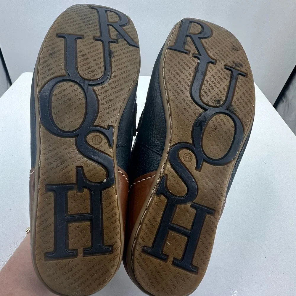 Ruosh Men's Black and Brown Driving Loafers Slip On Size EU 40 UK 7 US 7